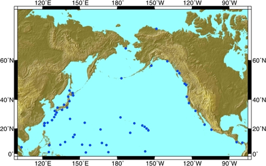 North Pacific sea level sites