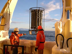 A CTD deployment during an International Polar Year cruise