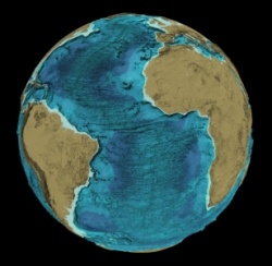 Bathymetry for the Atlantic Ocean from the GEBCO_08 Grid