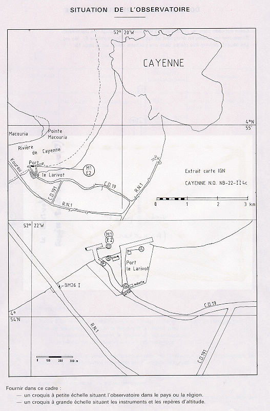 Location map for Cayenne, French Guiana