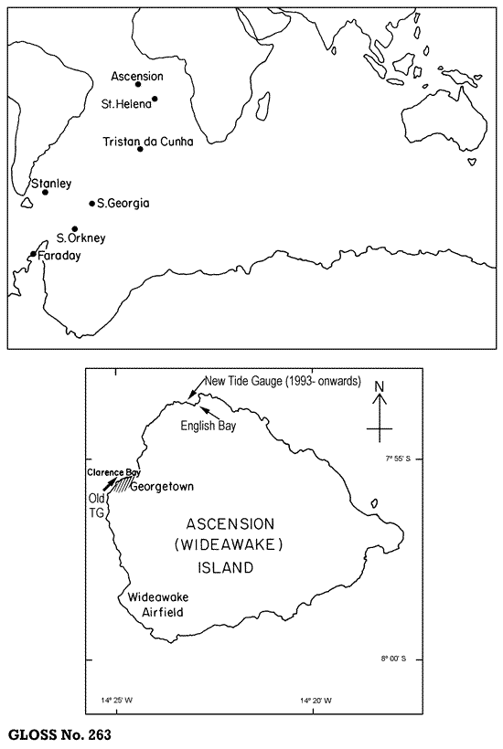 Location map for Ascension, U.K.