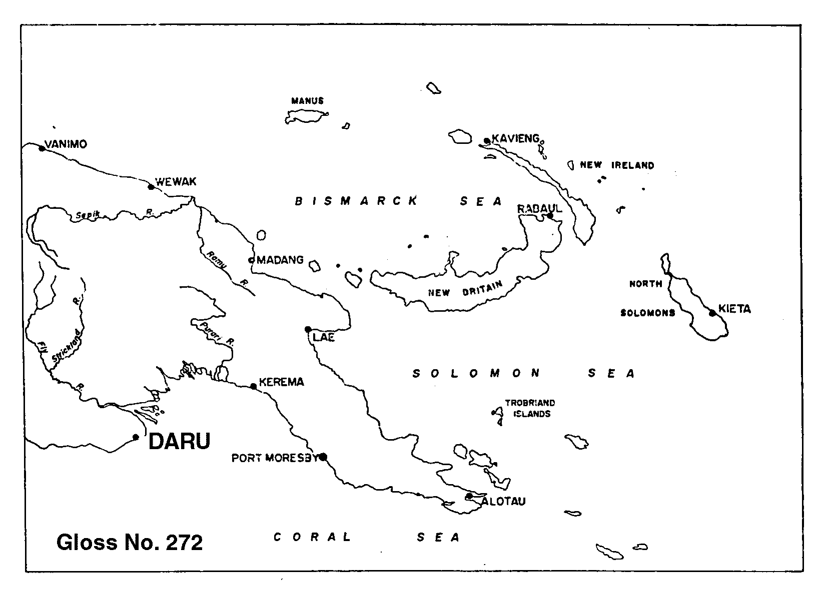 Location map for Daru, Papua New Guinea