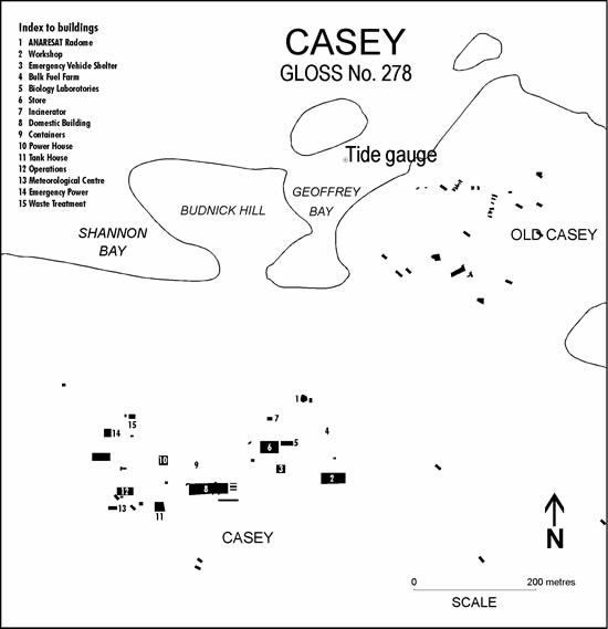 Location map for Casey, Australia