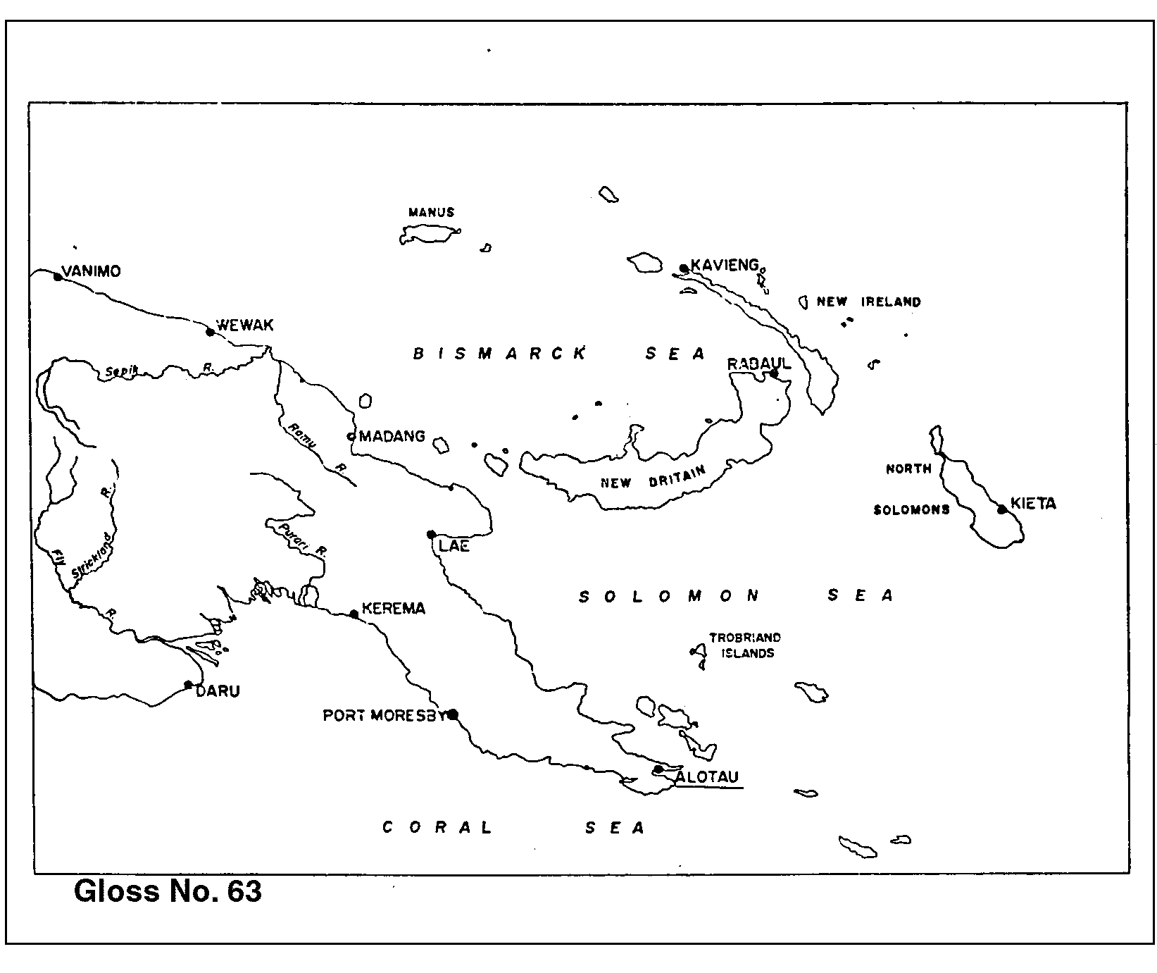 Location map for Alotau, Papua New Guinea