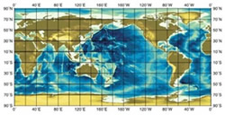 Sample image obtained from the GEBCO One Minute Grid