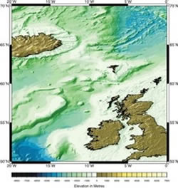Sample image obtained from the GEBCO One Minute Grid Sample image obtained from the GEBCO One Minute Grid