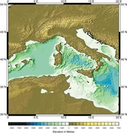 Sample image obtained from the GEBCO One Minute Grid Sample image obtained from the GEBCO One Minute Grid