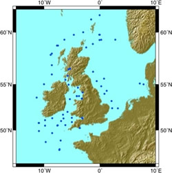 Shelf seas bottom pressure recorder data