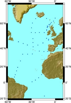 Open ocean bottom pressure recorder data