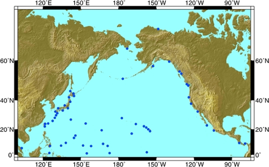North Pacific sea level sites North Pacific sea level sites