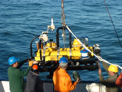 An ADCP deployment on a Coastal Observatory cruise