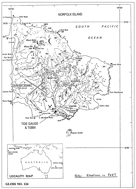 Location map for Norfolk Is., Australia