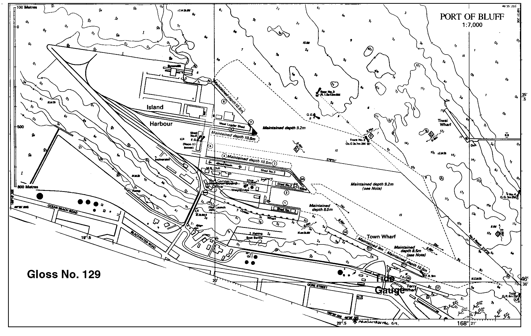 Location map for Bluff, New Zealand