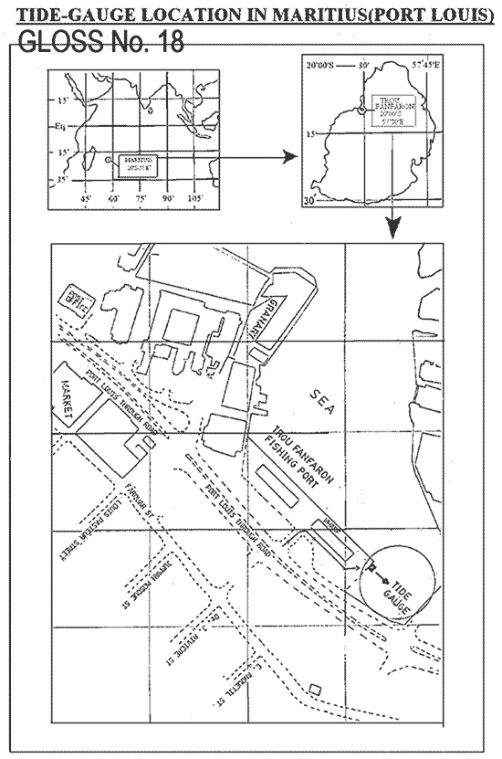 Location map for Port Louis Harbour, Mauritius