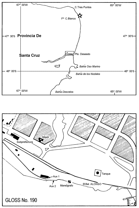 Location map for Puerto Deseado, Argentina