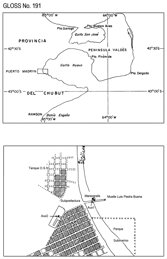 Location map for Puerto Madryn, Argentina