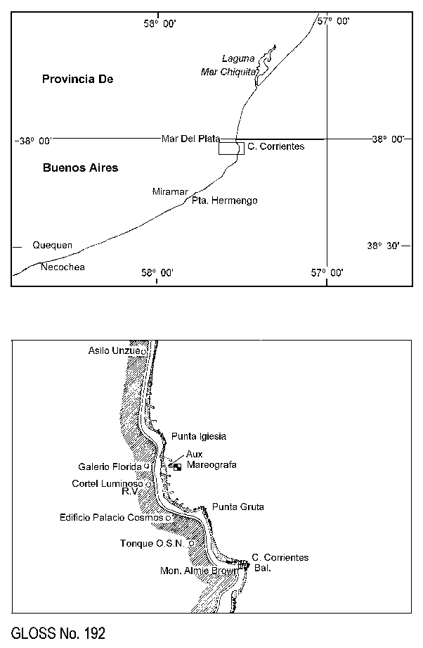 Location map for Mar del Plata, Argentina