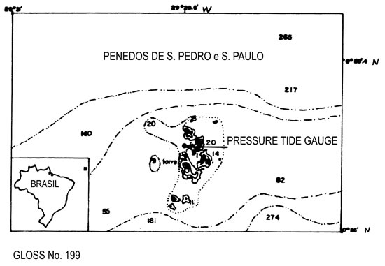 Location map for St Peter & St Paul Rocks, Brazil