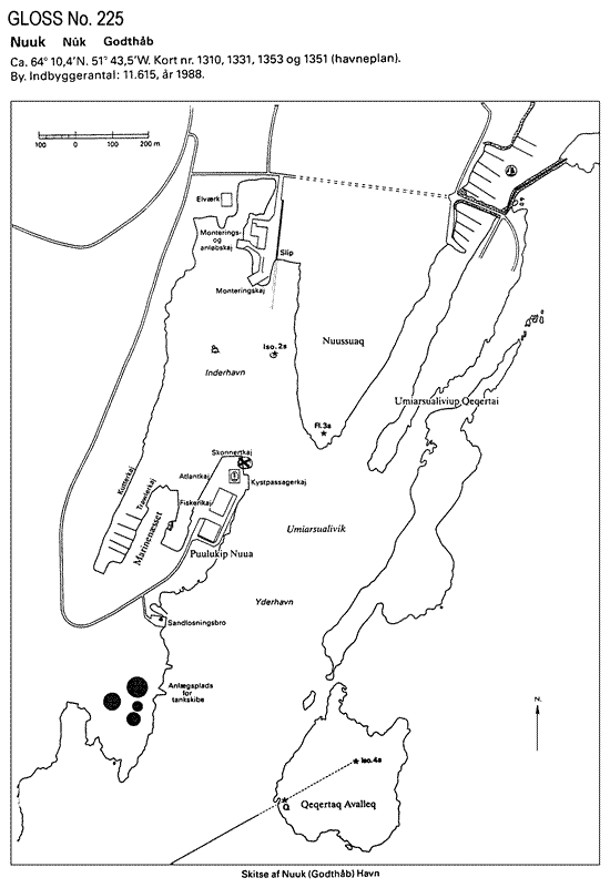 Location map for Godthaab/Nuuk, Greenland, Denmark