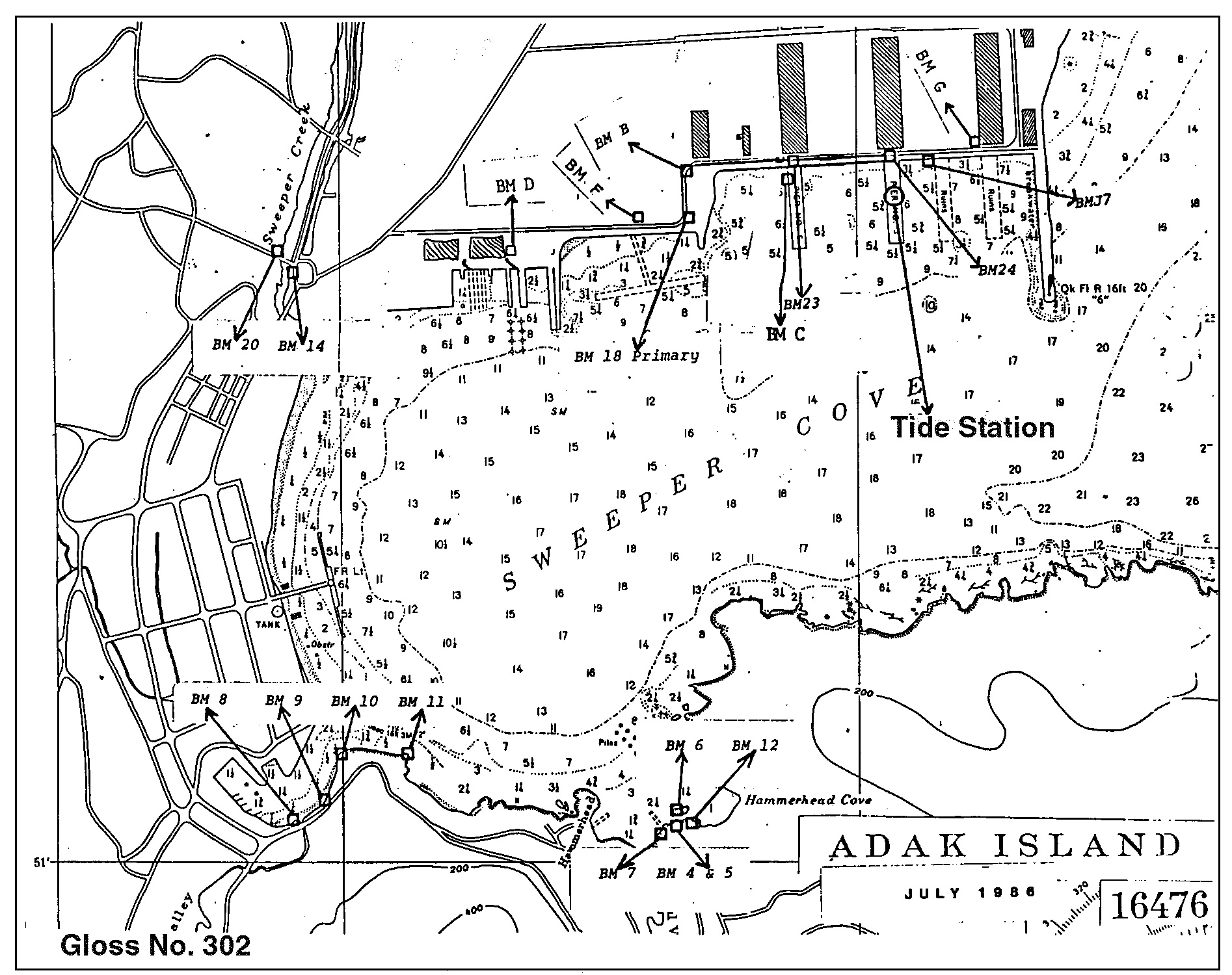 Location map for Adak, Aleutian Is., U.S.A.