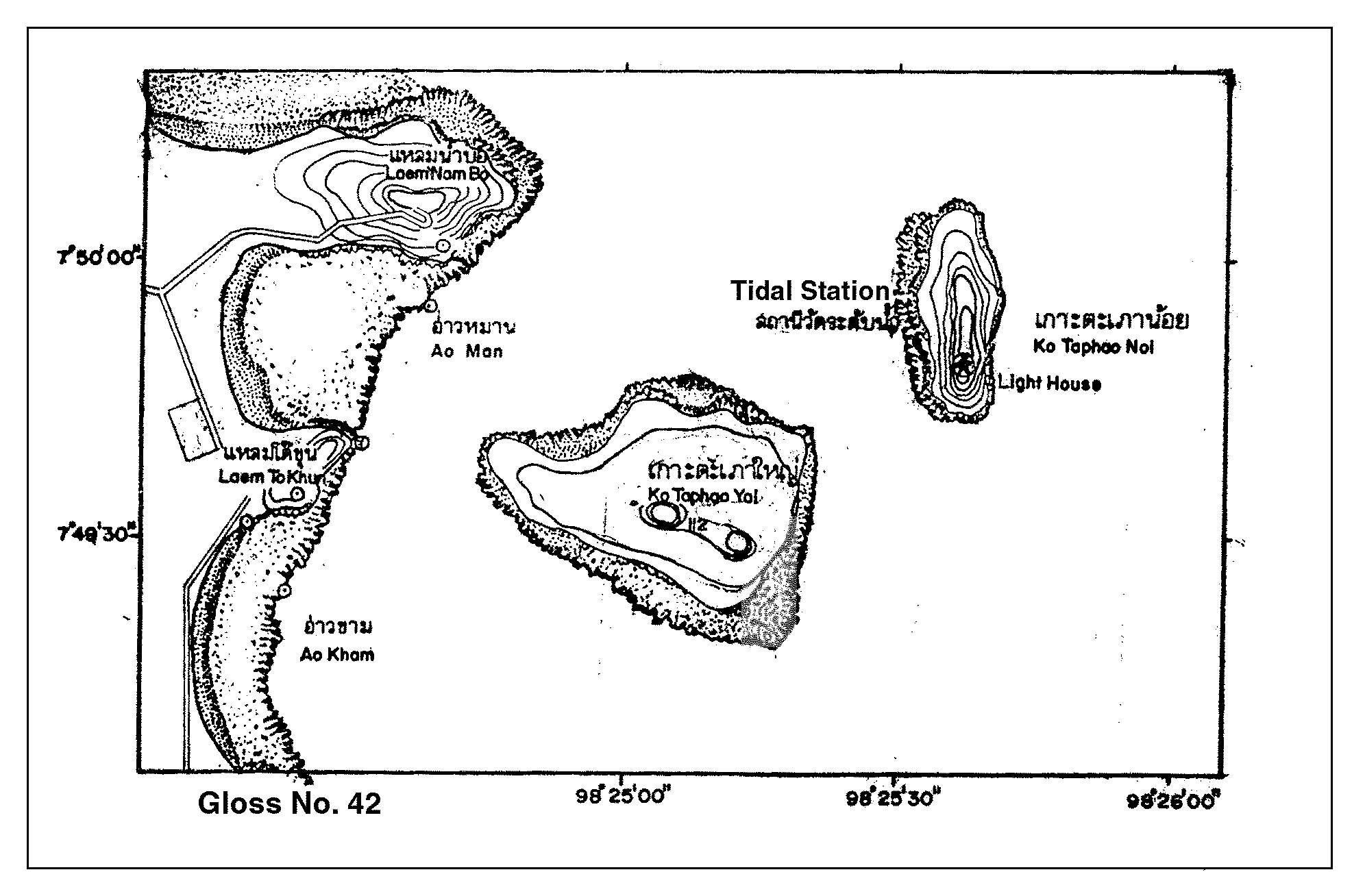 Location map for Ko Taphao Noi, Thailand