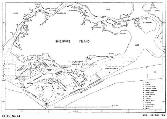 Location map for Keppel Harbour, Singapore