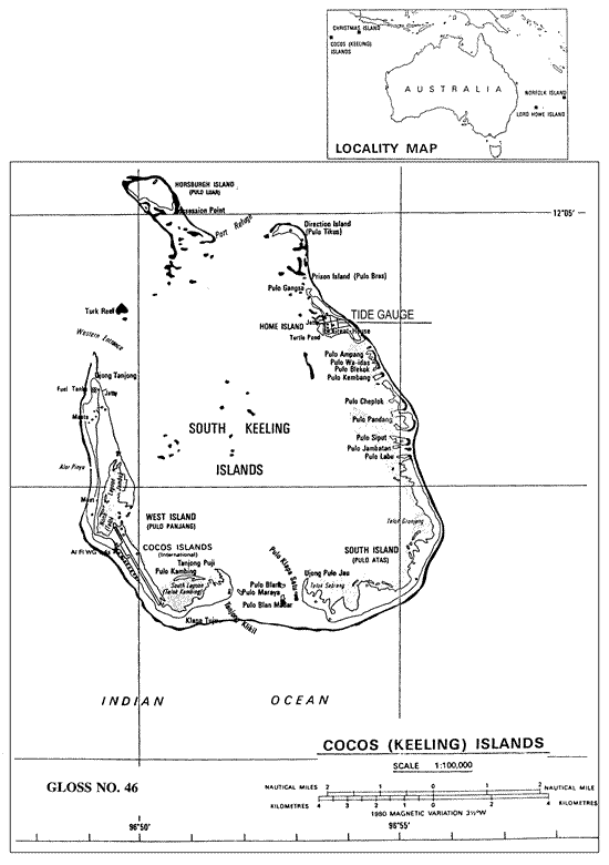 Location map for Cocos Is. (Keeling), Australia