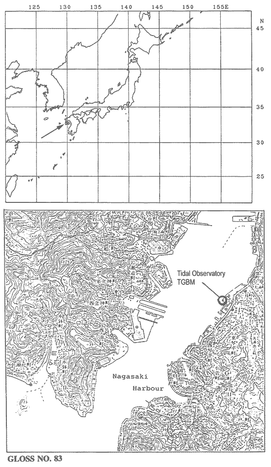 Location map for Nagasaki, Japan