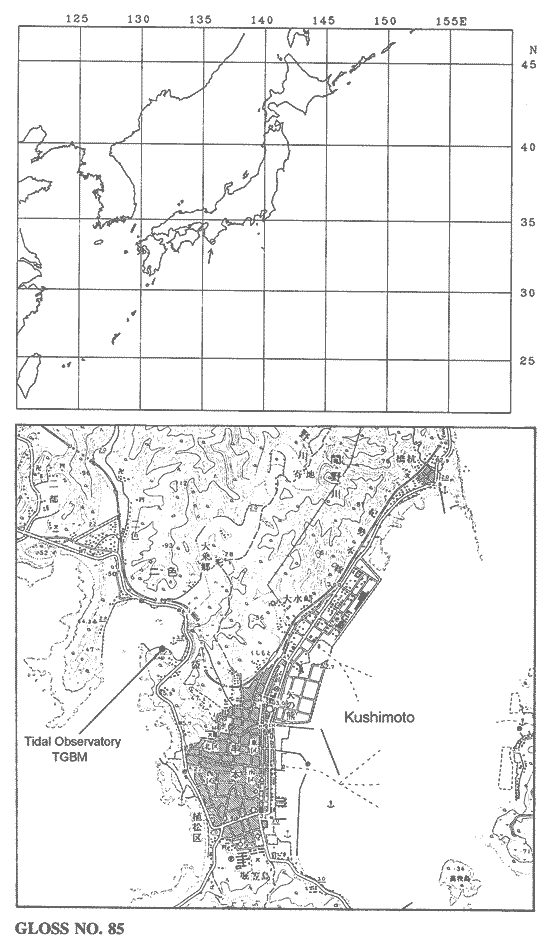 Location map for Kushimoto, Japan