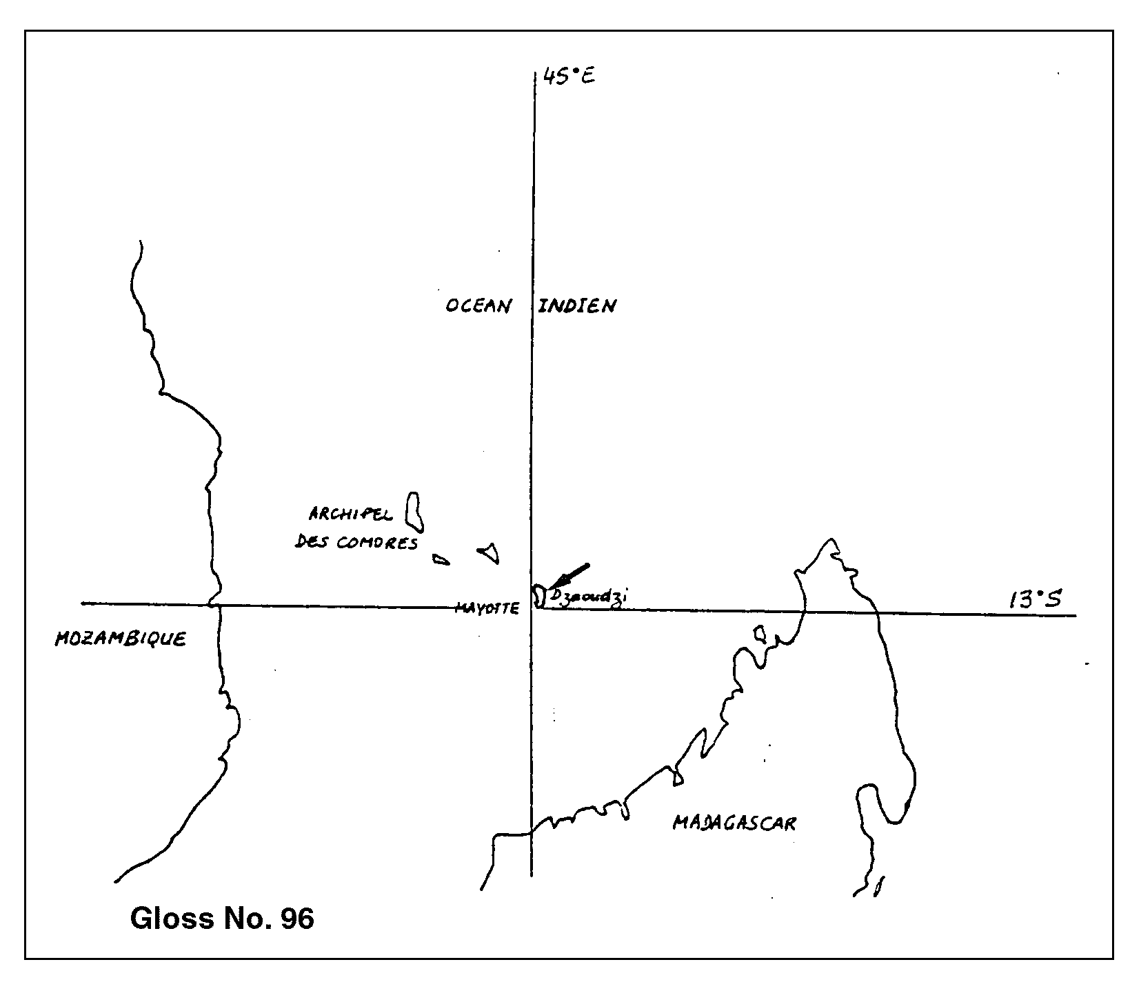 Location map for Dzaoudzi (Mayotte), France