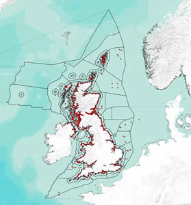 A map showing the stations which are sampled under the CSEMP programme