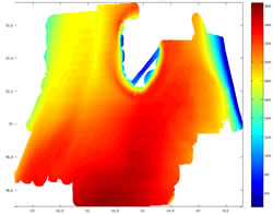 A MATLAB visualisation of gridded bathymetric data collected during RRS Charles Darwin cruise 174